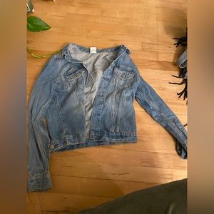 &denim light blue fitted denim jacket size 6